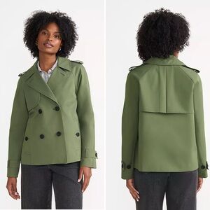 Lands End Jacket Trench Rain Jacket Vintage Pine Green Size  Size: L (14-16)